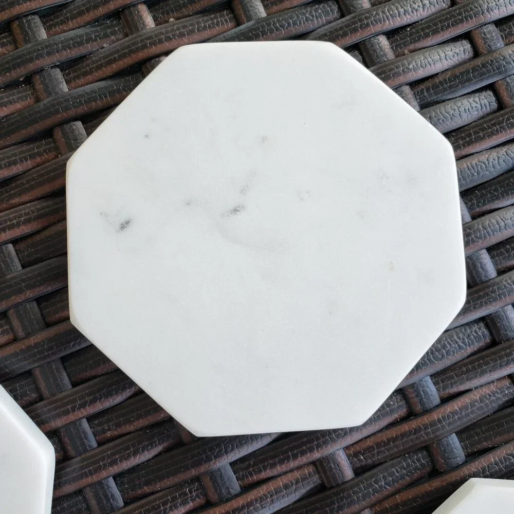 NWT Zeal Living white marble coasters set of 4
